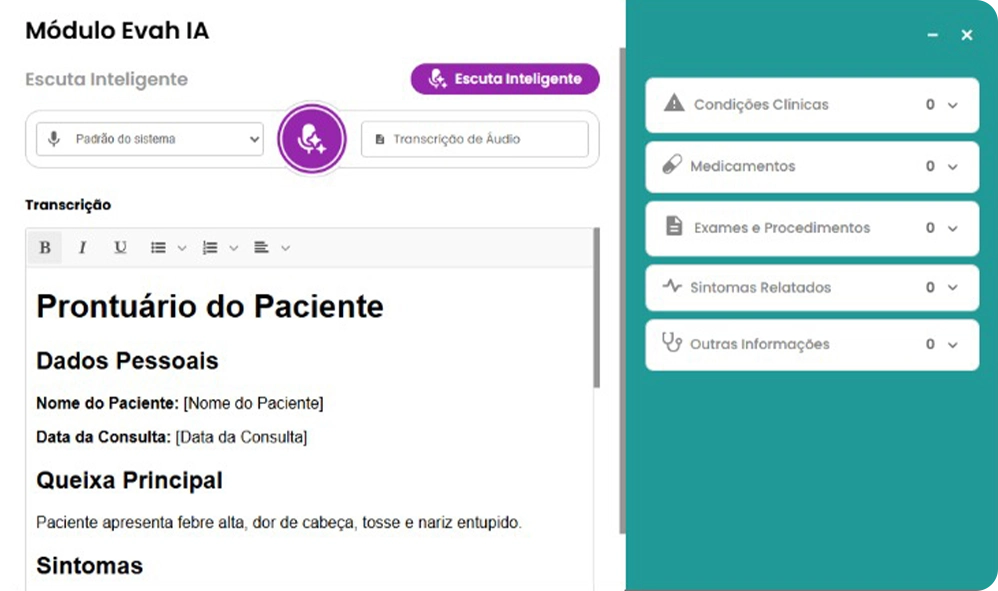 Prontuário Médico Inteligente com IA App Health