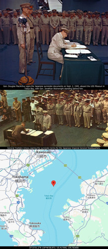 General Douglas MacArthur accepts Japanese surrender onboard battleship USS Missouri.jpg