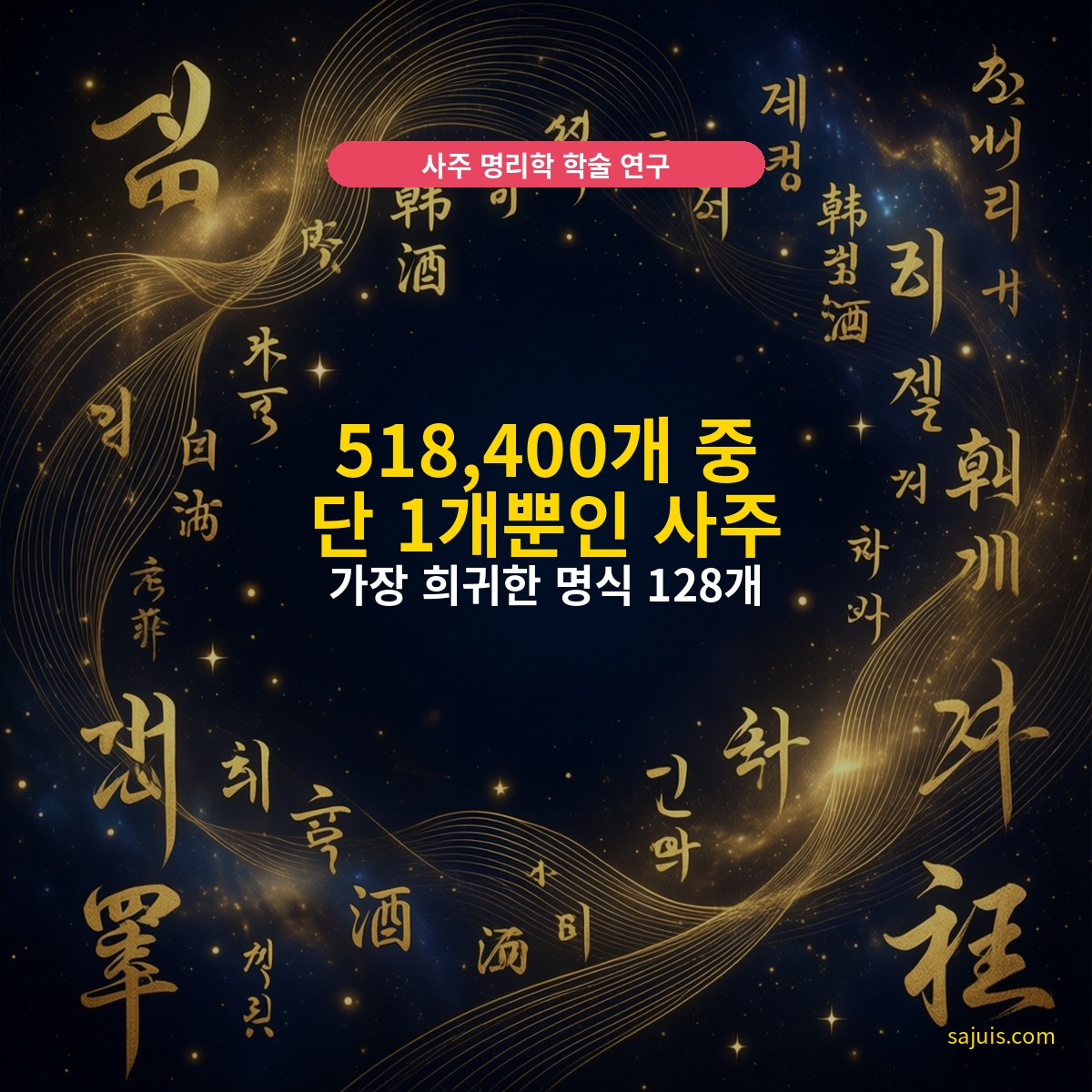 518,400개 중 단 1개뿐인 사주 — 가장 희귀한 명식 128개