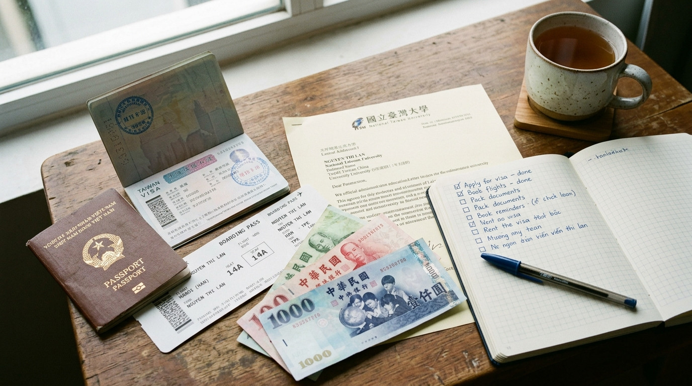 Giấy tờ hồ sơ du học Đài Loan: hộ chiếu, visa, thư mời nhập học và tiền Đài tệ