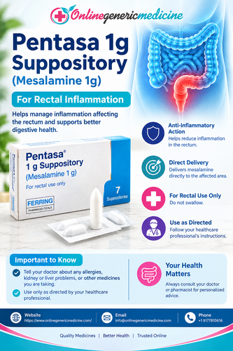 Pentasa 1g Suppository (Mesalamine 1g) onlinegenericmedicine. com.png
