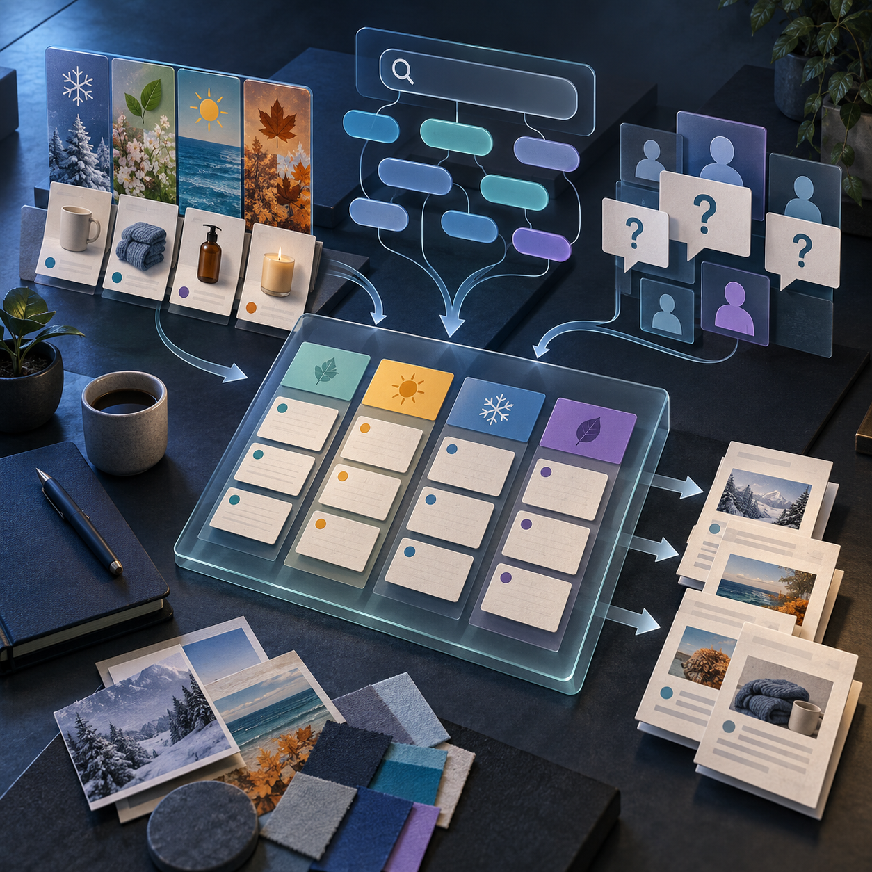 Seasonal Shopify content planning board
