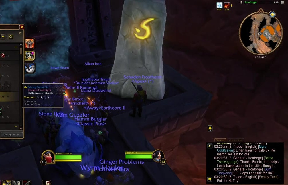 Hall of Thanes Meeting Stone and Instance Portal in Old Ironforge