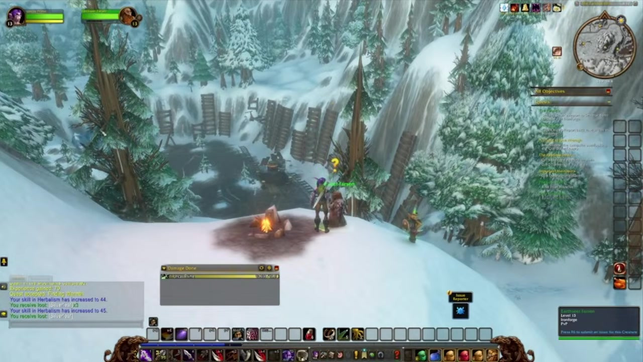 Earthseer Farsen quest location overlooking Gol'Bolar Quarry in Dun Morogh