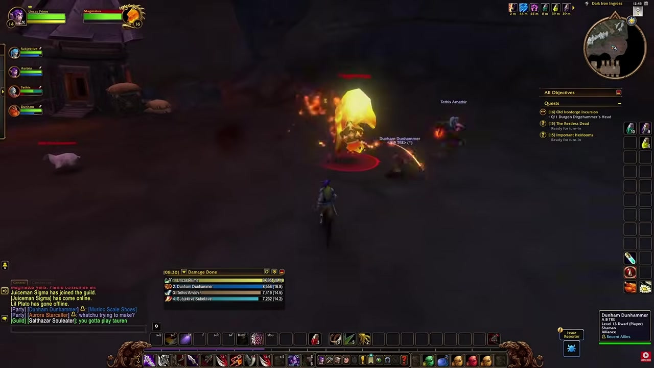 Magmatus molten elemental boss fight in Dark Iron Ingress inside Hall of Thanes