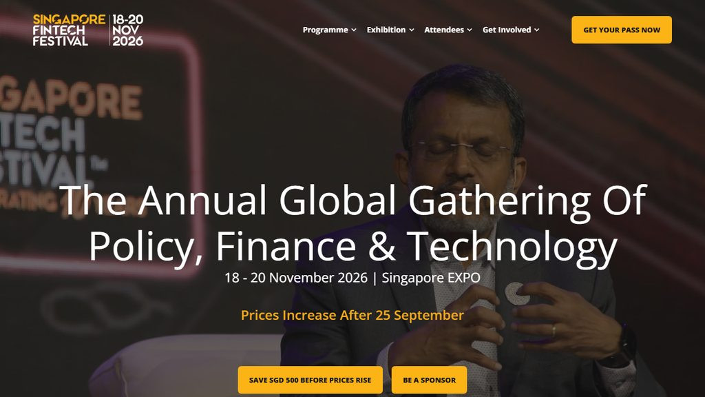 Singapore FinTech Festival 2026 EXPO Website Hero Screenshot