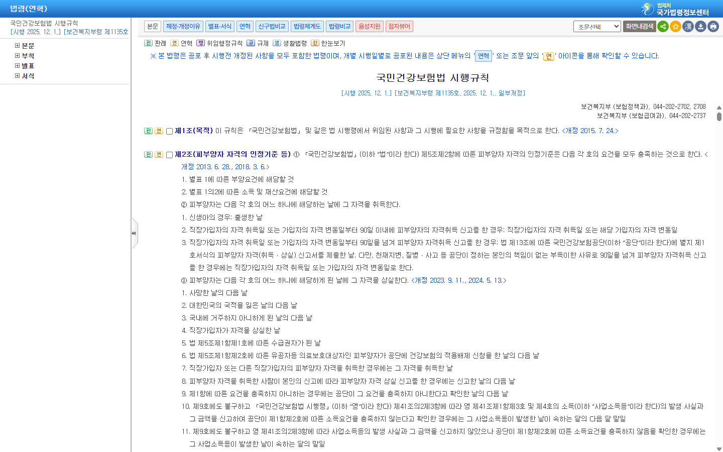 국민건강보험법 시행규칙의 피부양자 소득 재산 부양요건