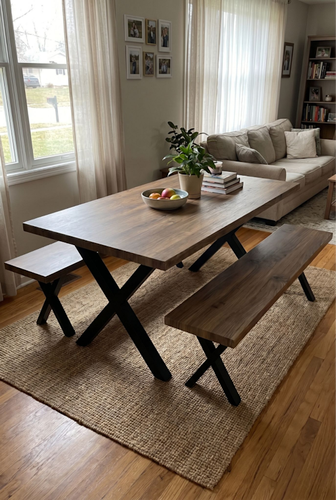 Dining Table and Bench Set: Six-Seat Bench Dining Setup.png