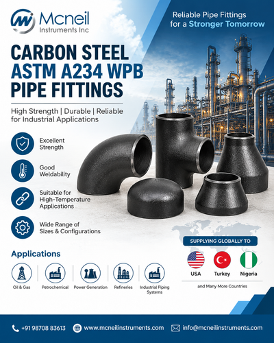 ASTM A234 WPB Carbon Steel Pipe Fittings Supplier, Manufracturer & Exporter | Mcneil Instruments.2