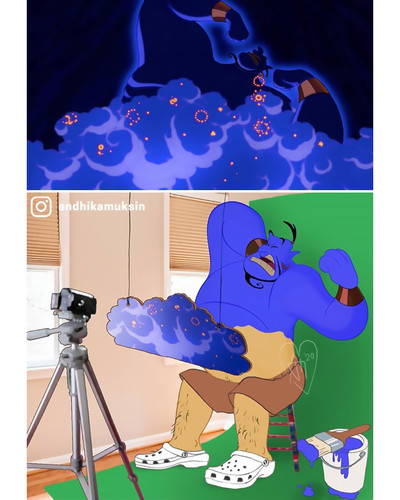 The indonesian artist Andhika Muksin decided to imagine what the backstage of Disney cartoons would .jpg