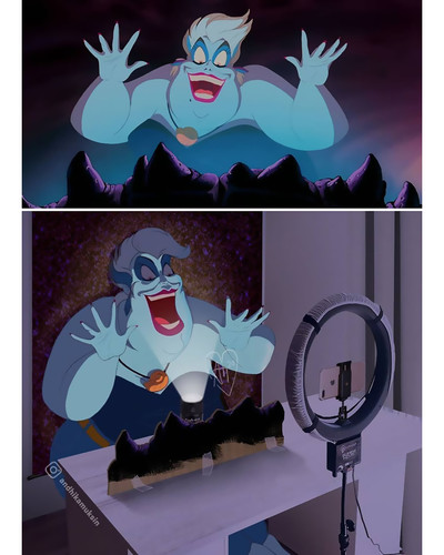 The indonesian artist Andhika Muksin decided to imagine what the backstage of Disney cartoons would .jpg