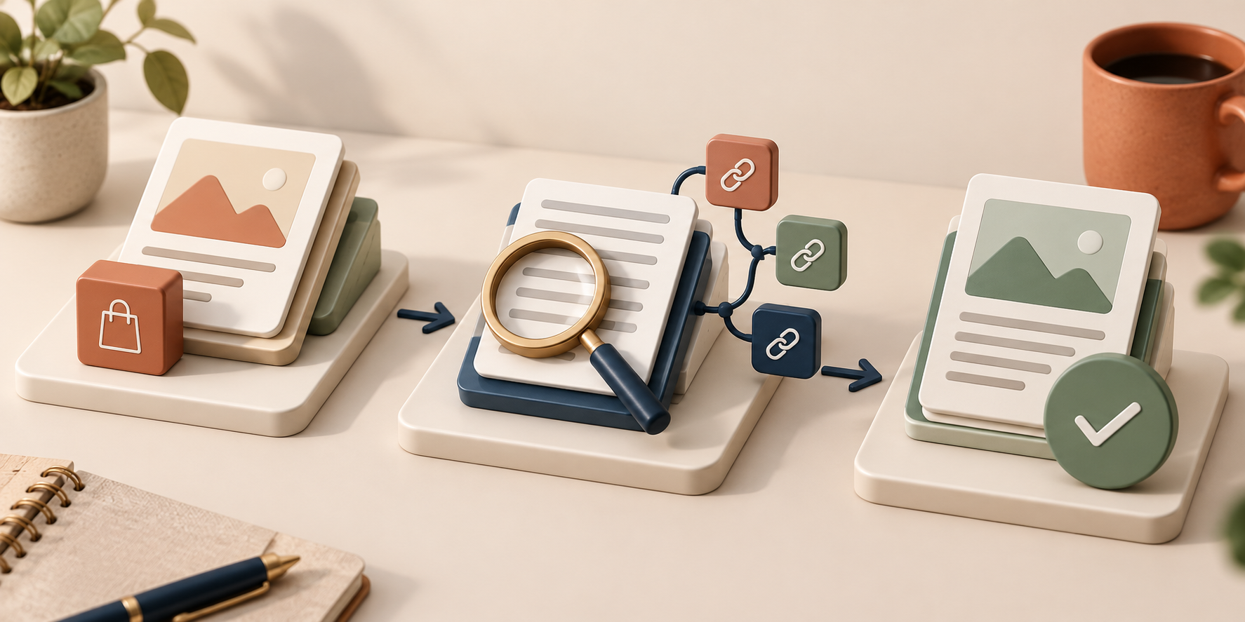 Three-stage ecommerce blog review checklist