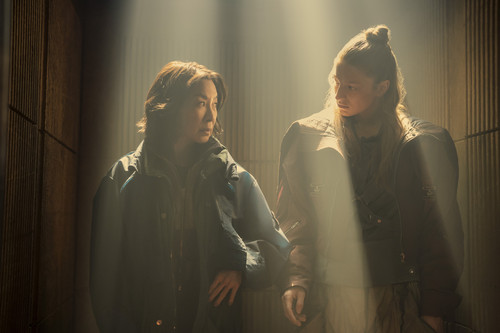 Michelle Yeoh as Olwen and Hunter Schafer as Cora in Blade Runner 2099 Credit Clay Enos for Prime 30