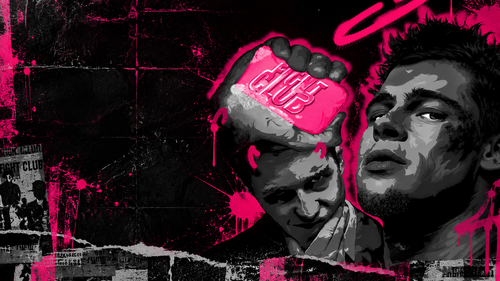 Neon Fight Club Grunge Poster.2