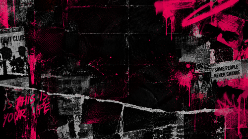 Grunge Fight Club Collage with Neon Pink.2