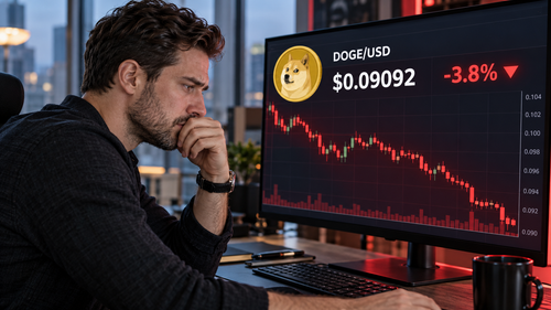 Trader Watches Dogecoin Price Slide.2