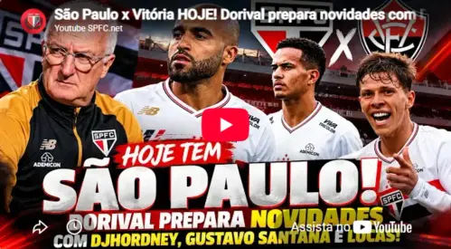 São Paulo x Vitória HOJE! Dorival prepara novidades com Djhordney, Gustavo Santana e Lucas