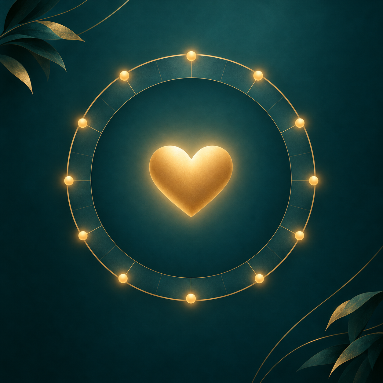 Abstract illustration of a calendar with recurring stewardship touchpoints and a heart symbol