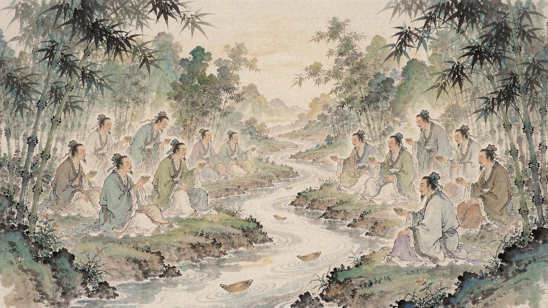 兰亭序·曲水流觞雅集风貌