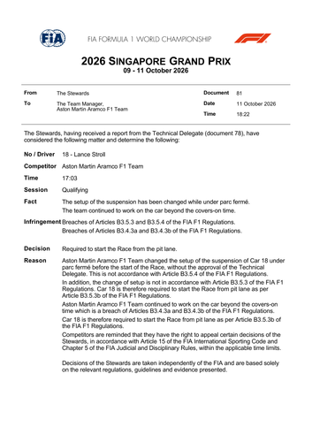 [Singapore GP]Doc 81 Infringement Car 18 Changes made during Parc Ferme page 1.png