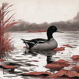 Serene Wilde Eend op een Meer