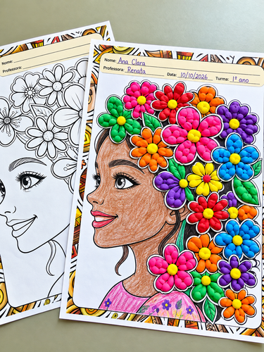 Atividade de Arte com Flores de Massinha.2