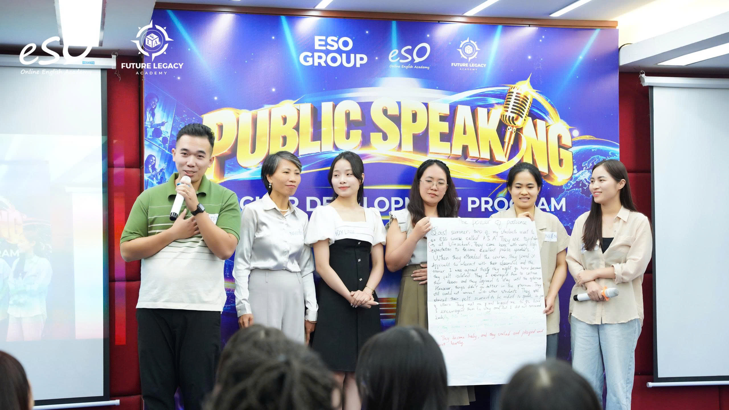 Participants presenting with confidence