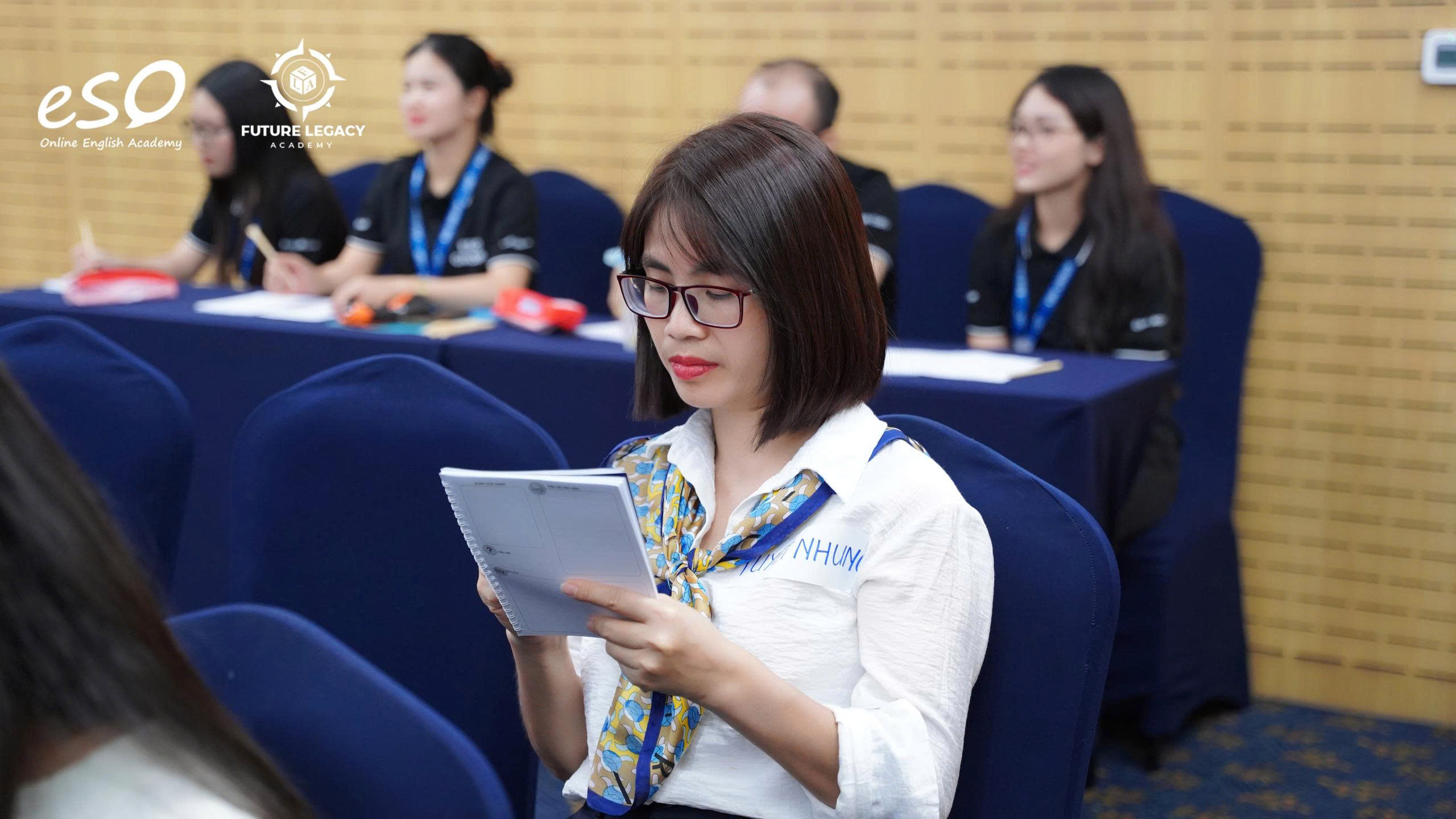 Participants focused during training