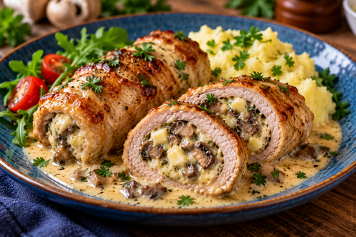 Creamy Mushroom Stuffed Meat Roulades.2
