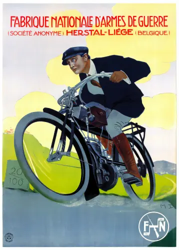 Affiche 2 (FN Moto Fabrique nationale Herstal belge Bras munitions Guerre 1913).4