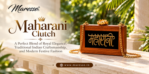 Maharani Wooden Clutch Bag for Women Royal Indian Fashion – Maresse.2