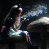 deb Alice from Wonderland sitting on a mushrooms smoking a jo 6328777f 25fc 4807 be0b 2fad04d7a129 0
