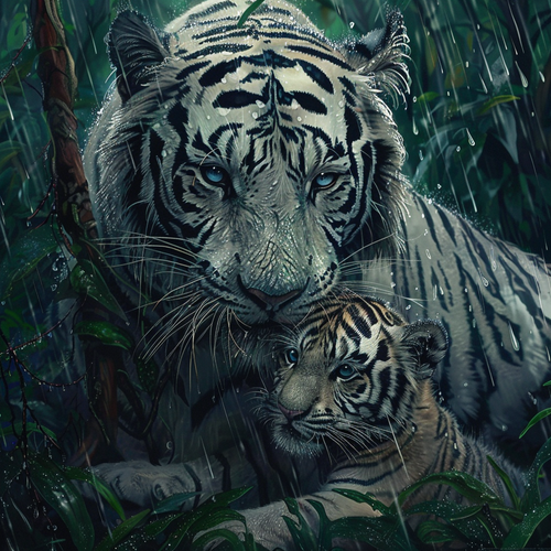 deb in the rain foest a mother white tiger protecting her cub f cbddb52d 927f 4c7e b12c 91a1e863e402.2