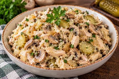 Creamy Chicken Mushroom Pickle Salad.2