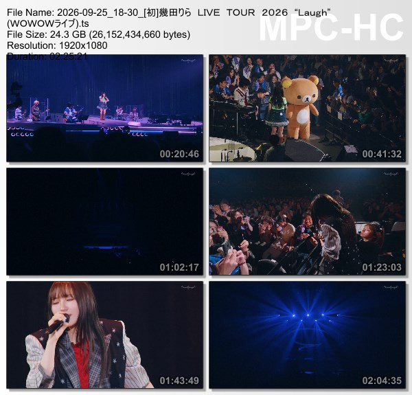 幾田りら LIVE TOUR 2026 “Laugh” (WOWOW Live 2026.09.25) 幾田りら LIVE TOUR 2026 “Laugh” (WOWOW Live 2026.09.25)