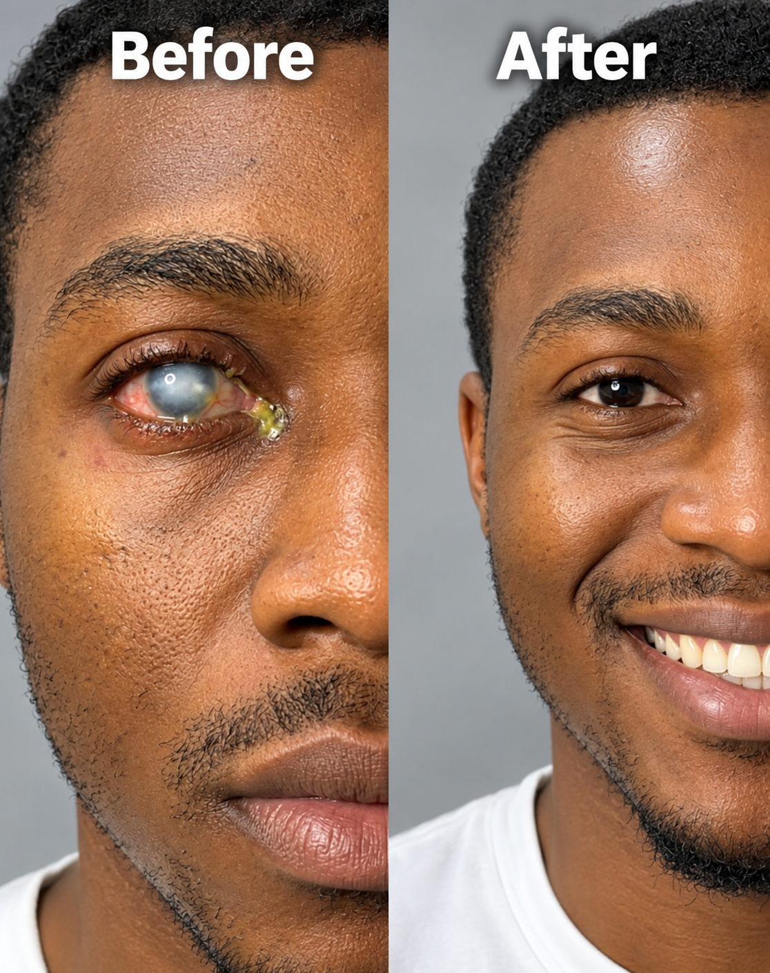 Customer Before and After Eye Relief Result