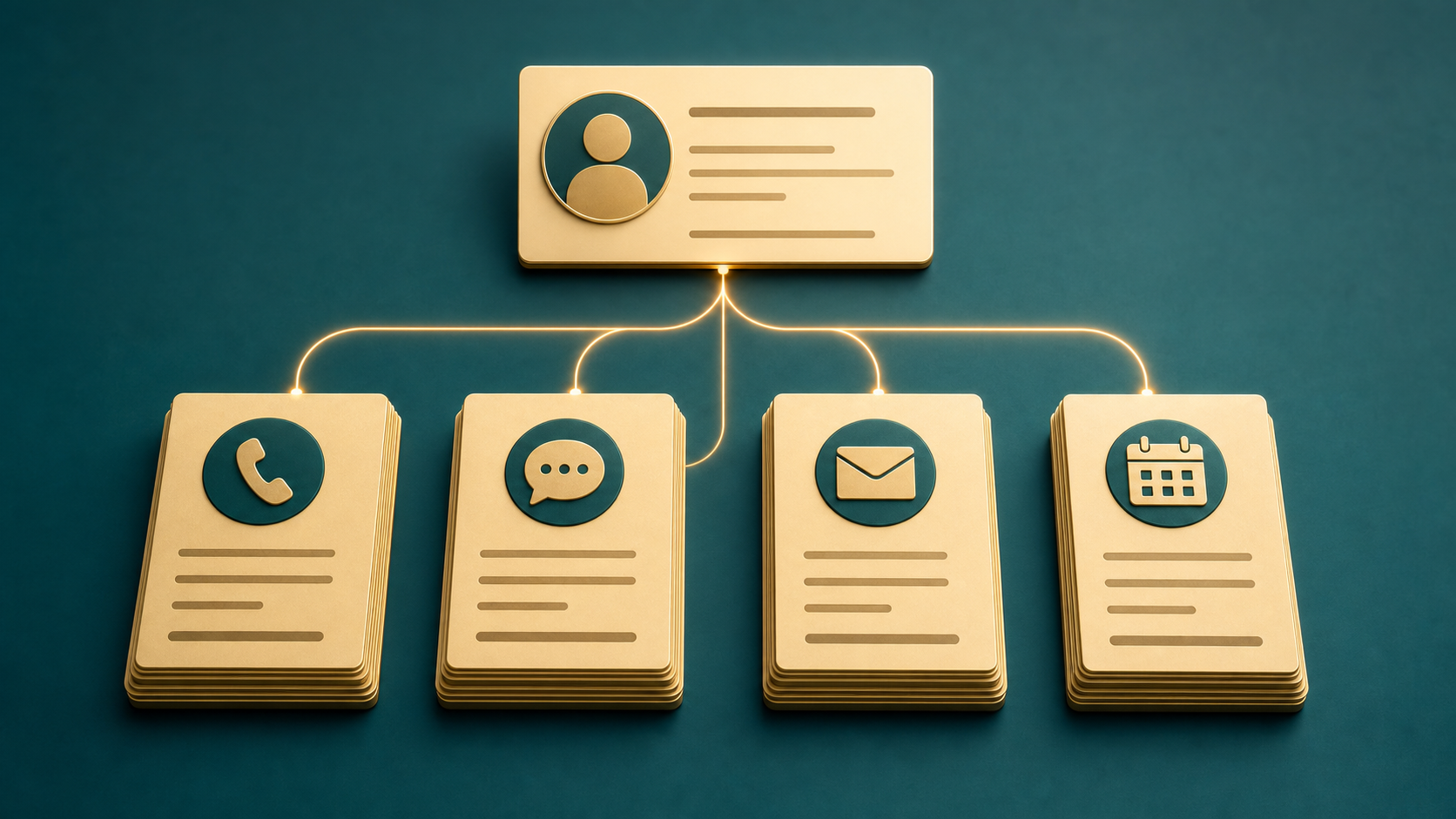 Abstract illustration of a structured donor record with organized note cards