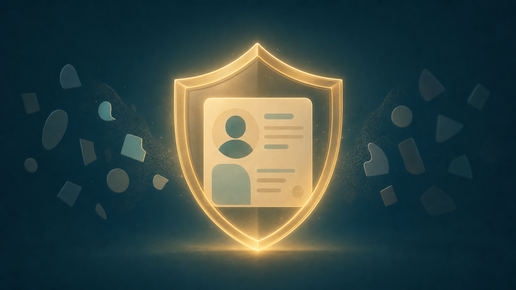 Abstract illustration of a privacy shield protecting a donor profile