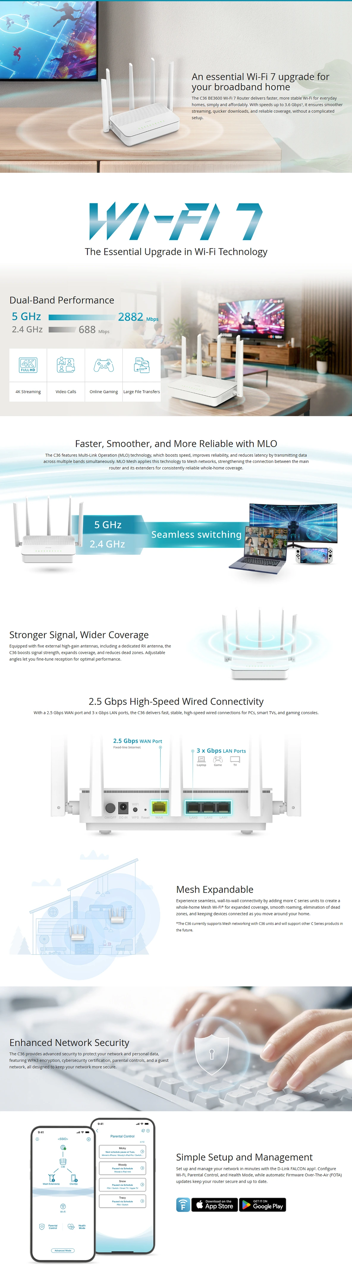 D Link BE3600 Wi Fi 7 Router