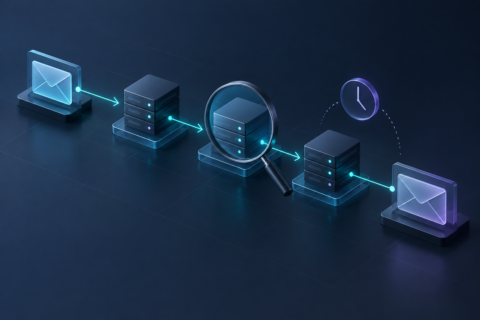Email routing path under inspection