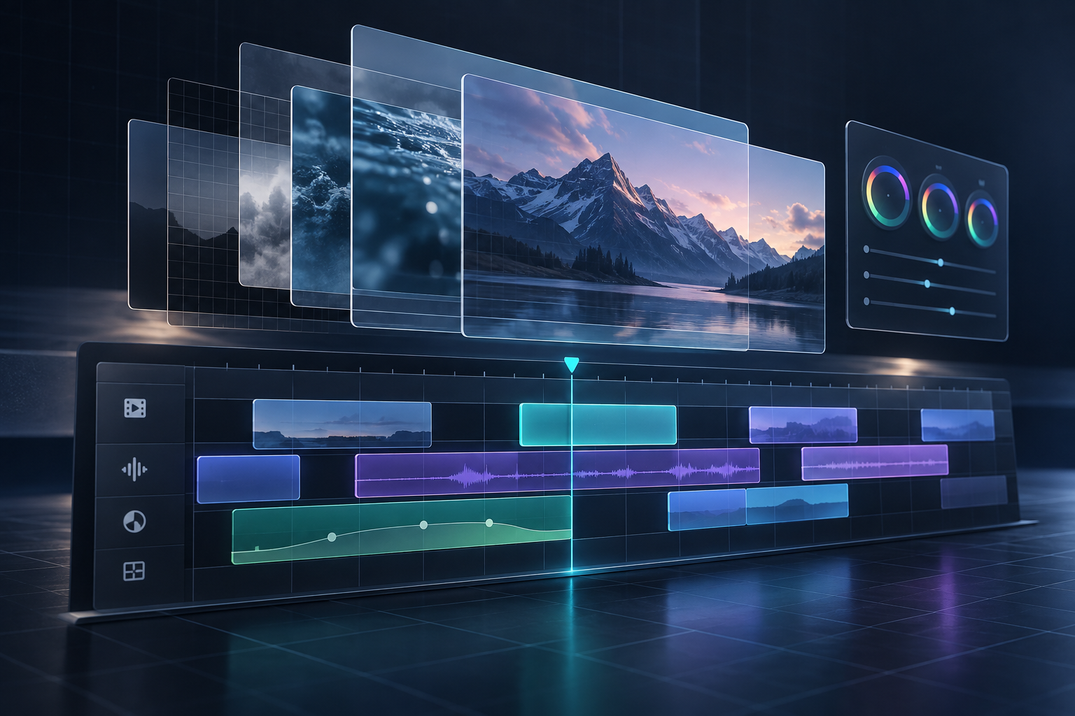 Layered structured motion graphics ready for editing