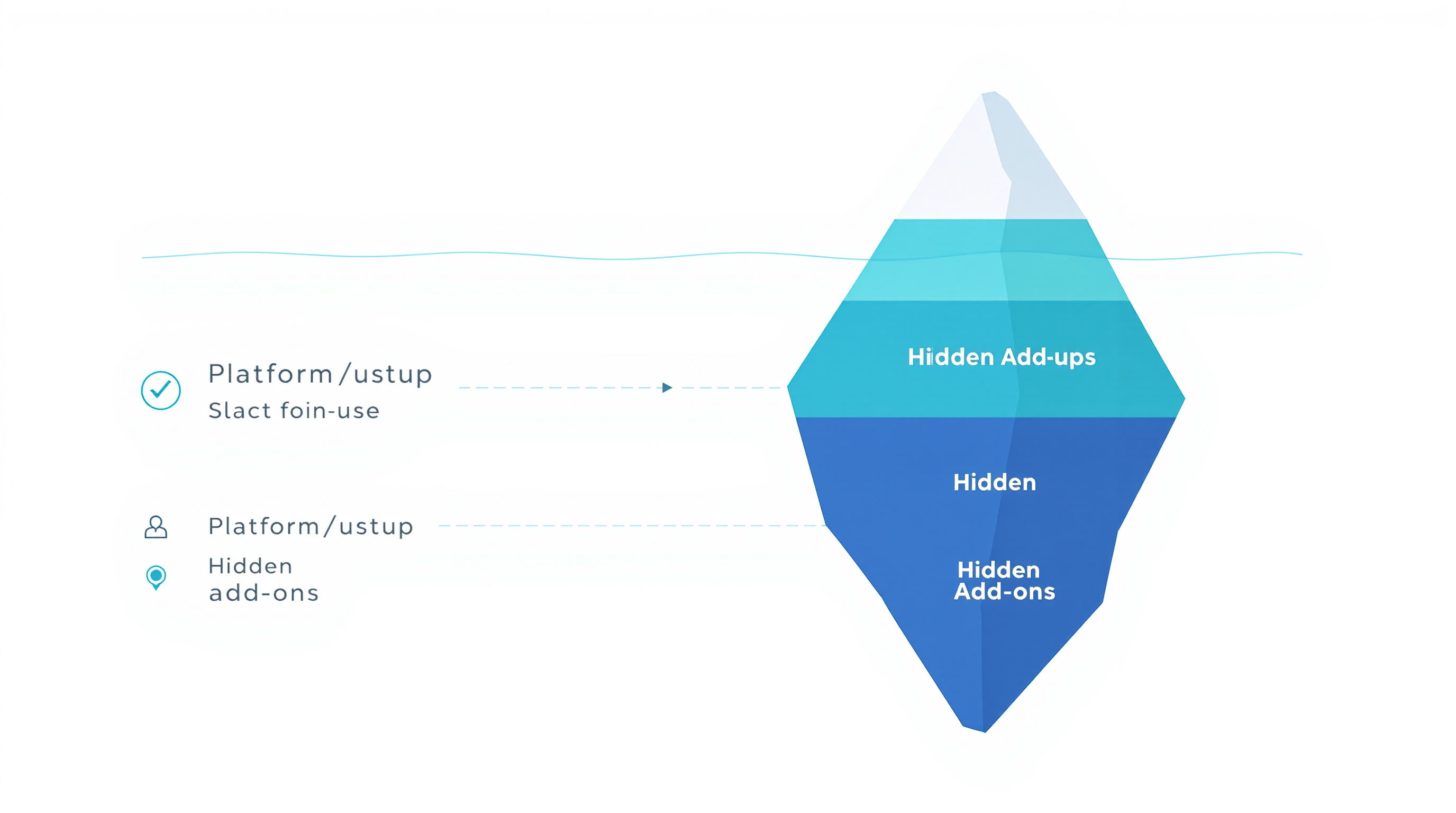 The three cost layers of an AI voice agent, shown as an iceberg