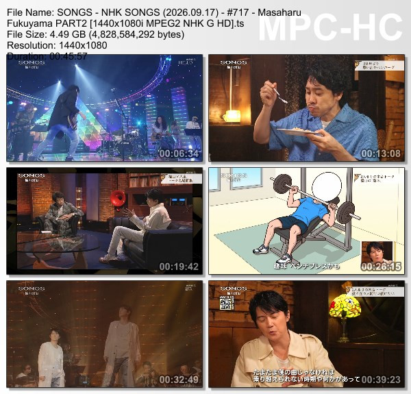 NHK SONGS (2026.09.17) – 第717回 – 福山雅治 PART2
