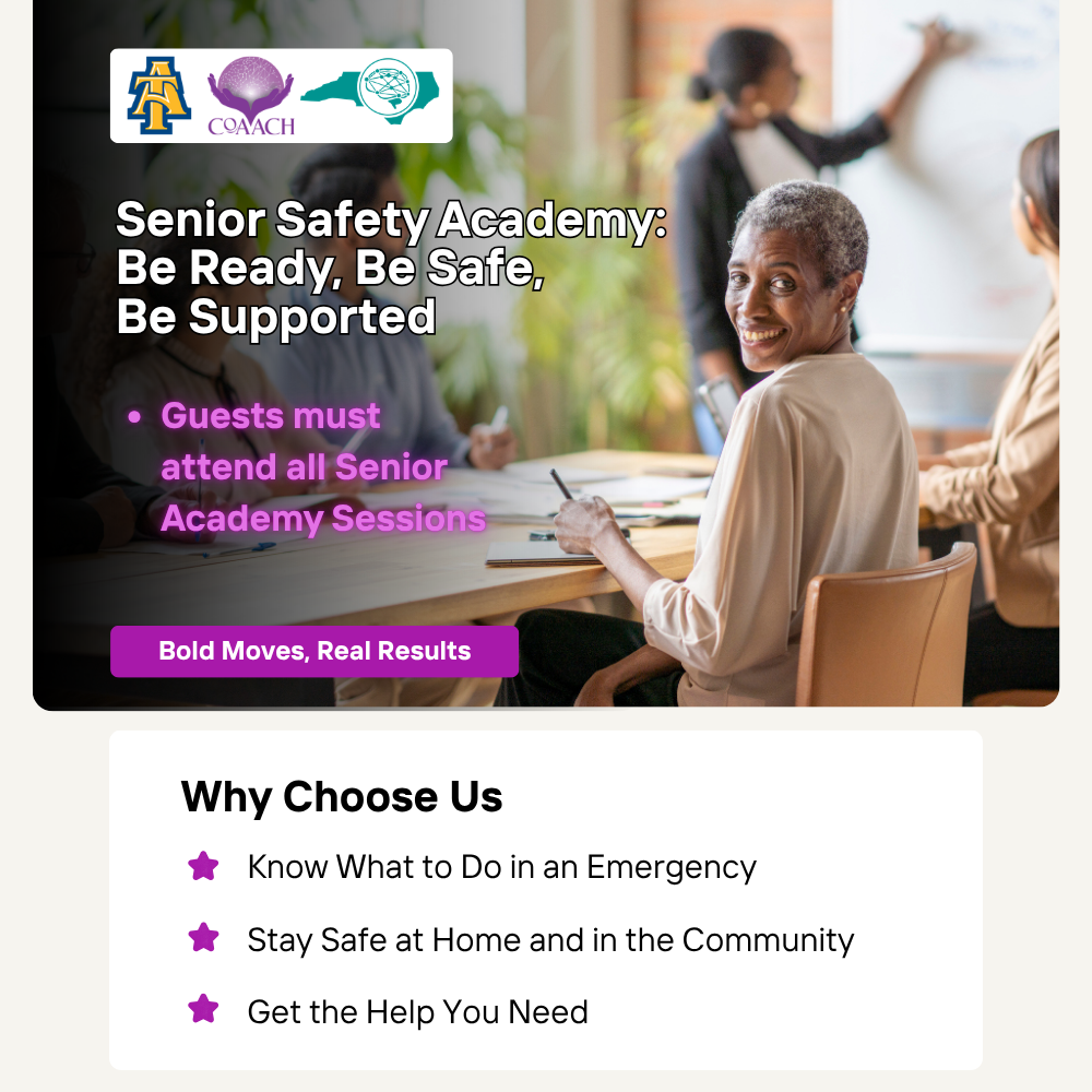 Senior Safety Session One Event Flyer