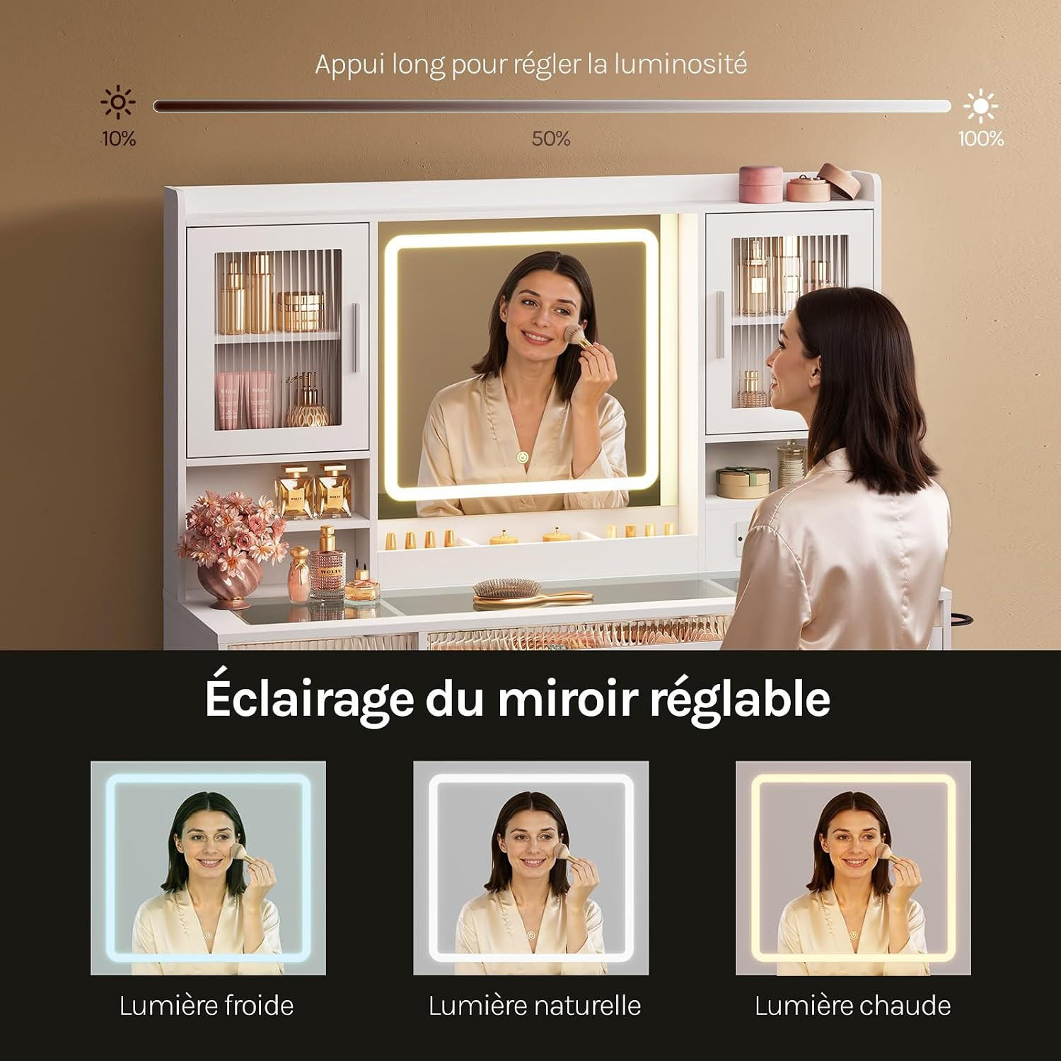 Miroir LED réglable
