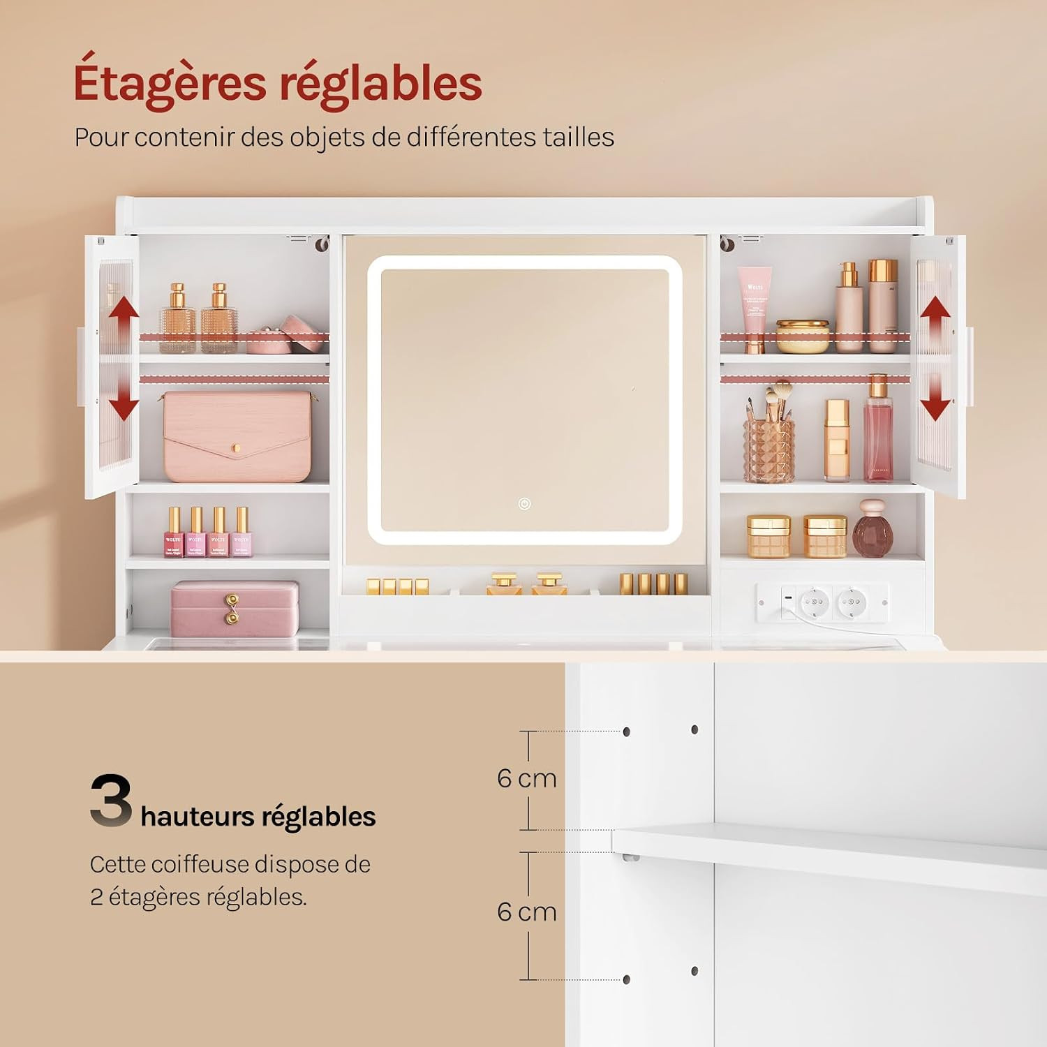 Étagères réglables