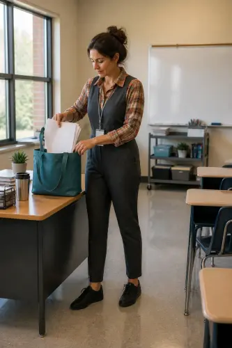teacher fall outfits 22 charcoal jumpsuit plaid shirt and slip resistant shoes 1791862038.webp