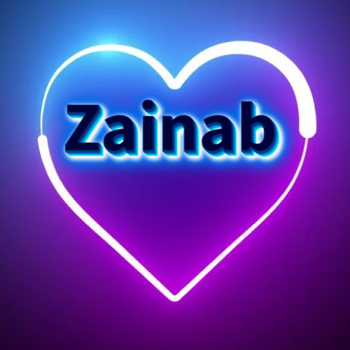 Zainab name dp outline heart.1