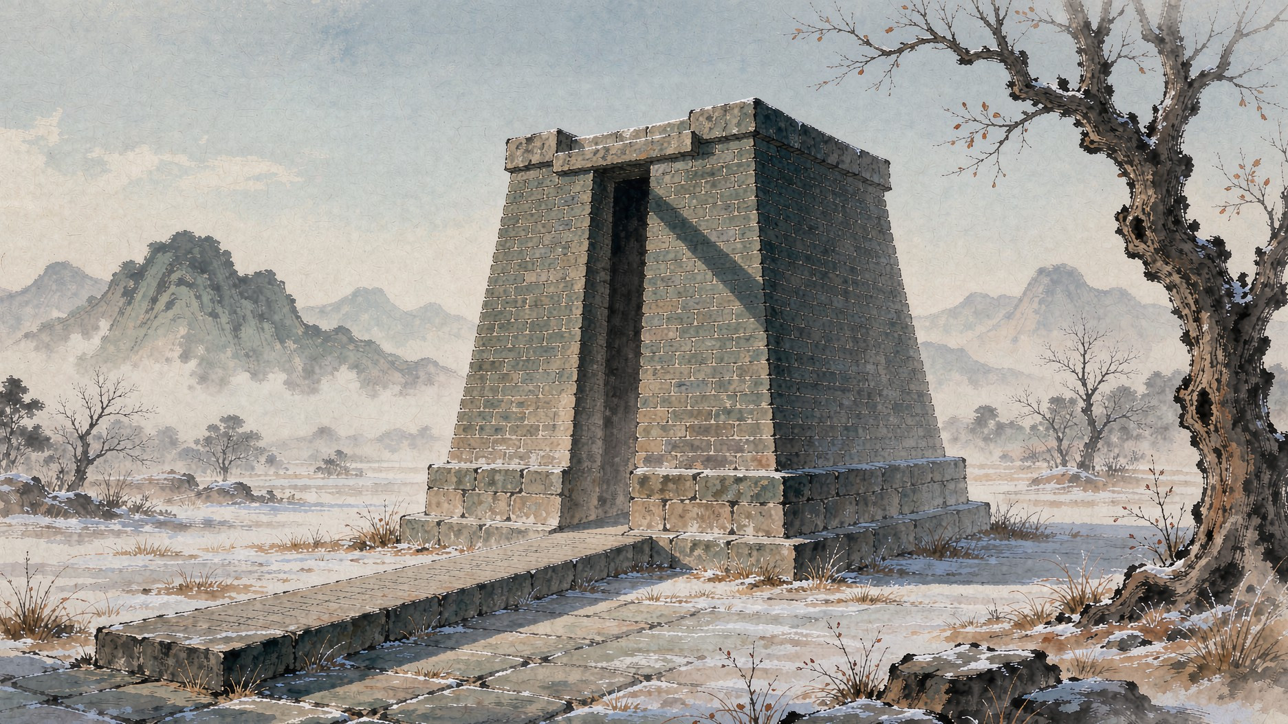 登封观星台全景与量天尺石圭