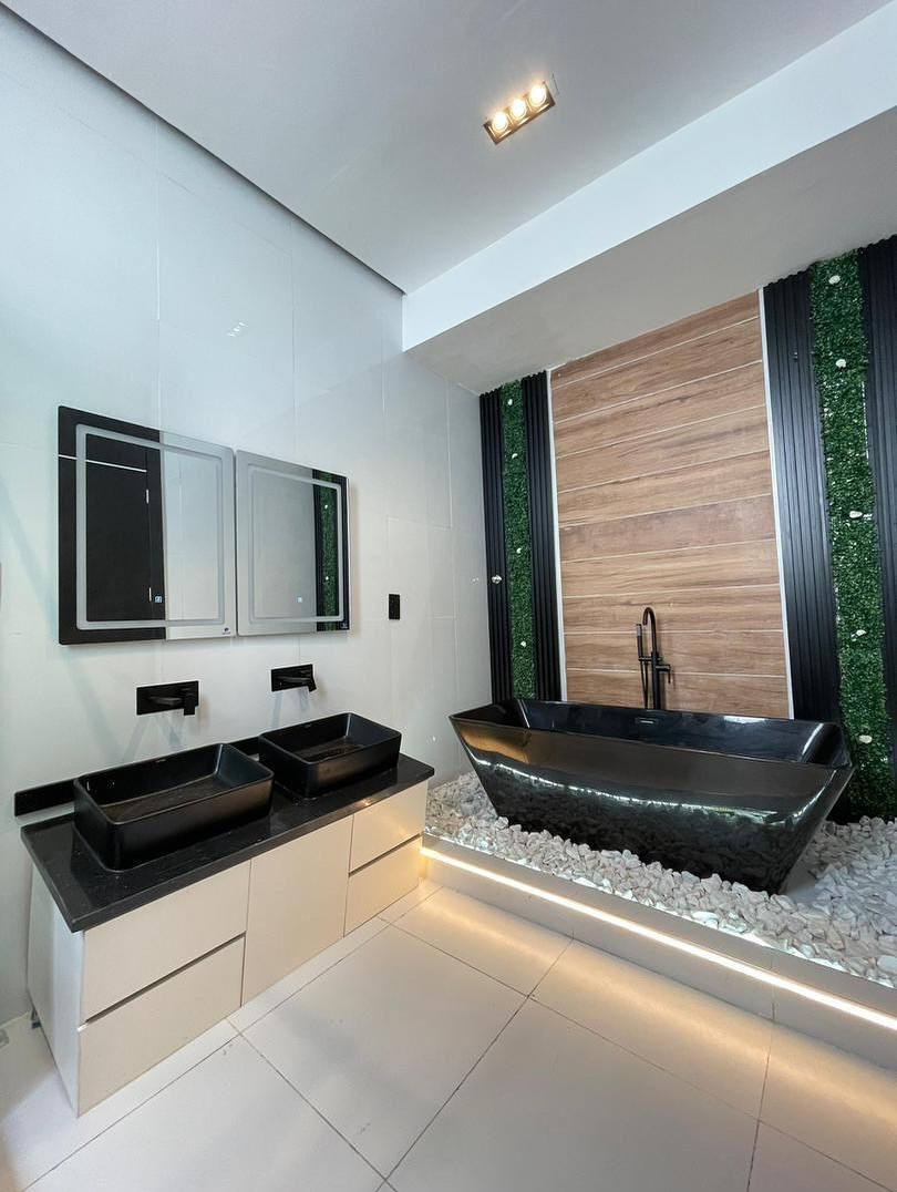 Luxury 6-Bedroom Contemporary Home - Spacious living room and POP ceiling view 4